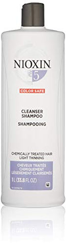 Nioxin System 5 Cleanser Shampoo, Bleached & Chemically Treated Hair with Light Thinning, 33.8 oz Nioxin