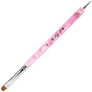 Ivy L Premium 2 Way French Gel Acrylic Nail Art Kolinsky Brush with Dotting Tool for Professional Manicure Cuticle Clean up Nail Art Design (Size