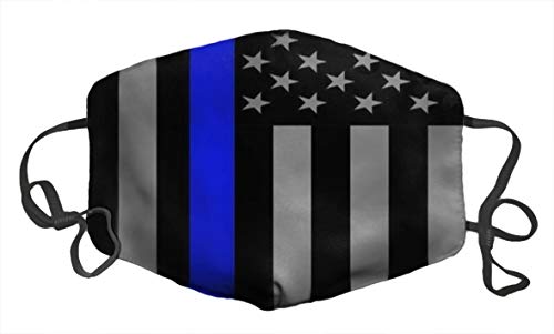 YunShop Image Pattern Unisex Dust Cotton Cover Washable Reusable Cotton Fabric Beauty Decoration Shield (Thin Blue Line American Flag) XUTAI