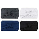 DRESHOW Cross Headbands Vintage Chiffon Head Wrap Stretchy Moisture Hairband Twisted Cute Hair Accessories (4 Pack Knotted Cloth B) DRESHOW