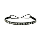 Mia Studded Headband | Fashionable, Cool, Chic, Hair Accessory | Black Faux Leather + Silver Studs | for Women, Teens, Girls 1pc Mia