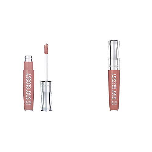 Rimmel Stay Glossy Lipgloss, Blushing Belgraves, 0.18 Fl Oz (Pack of 1) & Rimmel Stay Glossy Lip Gloss, Bare Minimum, Pack of 1 Rimmel