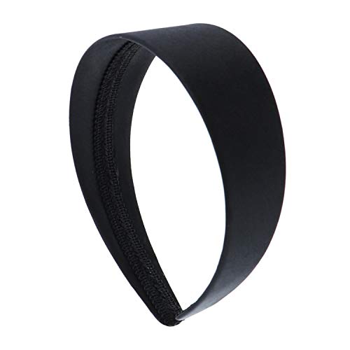 Black 2 Inch Wide Satin Hard Headband with No Teeth Head band for Women and Girls (Motique Accessories) Motique Accessories