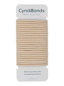 Cyndibands Beige Blonde No-Metal 4mm, 1.75 Inch Elastic Hair Ties Color Match Ponytail Holders - 24 Count Cyndibands