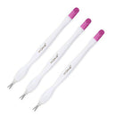 IVON 3 Pack Nail Cuticle Trimmer Pusher Remover, Double End & Plastic Handle (White) IVON