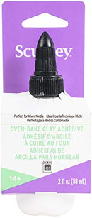 Sculpey Oven Bake Clay Adhesive, Non Toxic, 2 fl oz. bottle with precise flow twist cap. Great for gluing polymer clay to itself and porous surfaces. Polyform