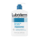 Lubriderm Daily Moisture Hydrating Unscented Body Lotion with Pro-Vitamin B5 for Normal-to-Dry Skin for Healthy-Looking Skin, Non-Greasy and Fragrance-Free Lotion, 16 fl. oz Lubriderm