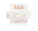 Velvet Bridesmaid Proposal Gift Scrunchies - To Have and To Hold Your Hair Back Foil Gift Cards (Single, White Bride) Loco Llama