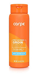 Carpe No-Sweat Groin Powder (For Women)  - Designed for Maximum Sweat Absorption - Mess and Friction Free, Stop Chafing Carpe