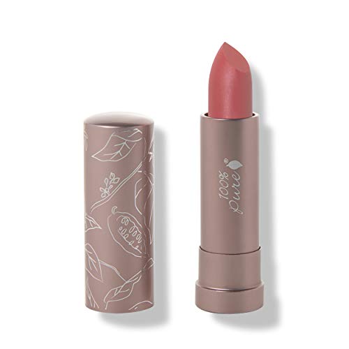 100% PURE Cocoa Butter Matte Lipstick (Fruit Pigmented), Pink Canyon, Full Coverage, Long Lasting, Matte Lip, Moisturizing Cocoa Butter, Natural Makeup (Dusty Pink) - 0.15 oz 100% PURE