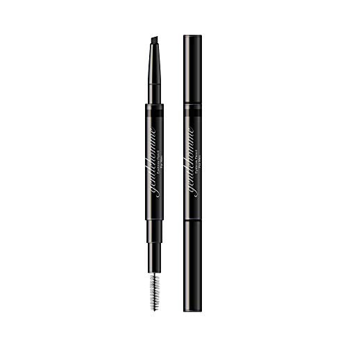 Gentlehomme Mens Eyebrow Pencil Black, Easily Shape Define Fill Eyebrows and Beard, 2 in 1 brush and ultra-thin pencil, Waterproof Smudge Proof Sweatproof, Durable and Long Lasting Gentlehomme