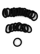 Heliums Small Black Gentle Hold, 1 Inch Mini Sized, Soft and Stretchy Seamless Elastic Nylon Fabric Rolled Ponytail Holders for for Kids, Braids and Fine Hair - 20 Hair Ties Heliums