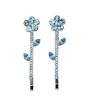 Faship A Pair Of Red Rhinestone Crystal Floral Hair Clips 2 Pcs Pins Faship