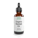 ORGANIC BAOBAB OIL by Vera Botanics 100% Pure & Natural, Unrefined, Cold-Pressed For Face, Dry Skin, Nails, Lips, Body & Hair - Reduce Hair Breakage, Even Out Skin Tone, Therapeutic Massage Vera Botanics
