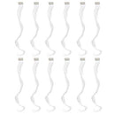 SWACC 12 Pcs Curly Wavy One Color Party Highlights Clip on in Hair Extensions Colored Hair Streak Synthetic Hairpieces (White) SWACC