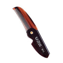 ZEUS Folding Mustache Comb, Handmade Saw-Cut Best Moustache Pocket Comb - (Traditional) - K11 ZEUS