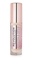 Makeup Revolution Conceal & Define Full Coverage Conceal & Contour C2, Highlighter Stick Transforms and Evens Out Skin Texture, Under Eye Concealer for Flawless Finishing Makeup Revolution