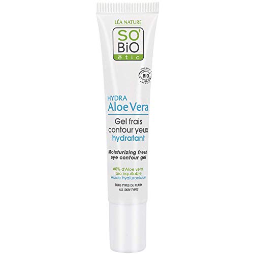 SO'BiO étic | Fresh Eye Contour Gel | Organic Moisturizing Cream for Under Eye Bags Dark Circles & Wrinkles | 0.5 fl oz SO'BiO