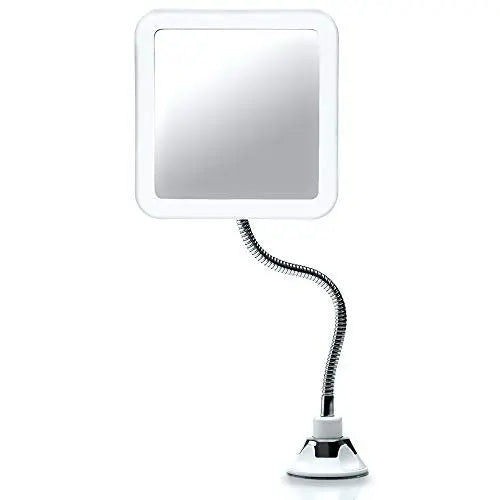 Fancii Flexible Magnifying Mirror 10X with LED Light and Gooseneck, Lighted Travel Makeup Mirror, Lock Suction, Natural Daylight LED, Cordless and Portable (Mira Plus) Fancii
