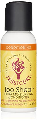 Jessicurl, Too Shea! Extra Moisturizing Conditioner for Curly or Straight Hair, No Fragrance, 2 Fl oz. Jessicurl