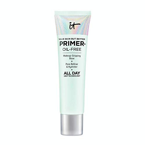IT Cosmetics Your Skin But Better Makeup Primer+ - Extends Makeup Wear, Hydrates Skin, Refines the Look of Pores - With Glycerin, Bark Extract & Ginger Root Extract - Oil-Free Formula It Cosmetics