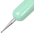 Ivy L 2- Way French Gel Acrylic Nail Art Kolinsky Brush with Dotting Tool for Professional Manicure Nail Art Design Cuticle Clean-up + Lime Green Wood Handle (Size 18) Ivy L