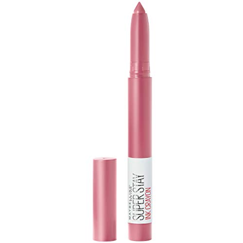 Maybelline Super Stay Ink Crayon Lipstick, Precision Tip Matte Lip Crayon with Built-in Sharpener, Longwear Up To 8Hrs, Seek Adventure, Warm Pink, 0.04 oz Maybelline New York