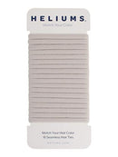 Heliums Ash Blonde Skinny Seamless 6mm Medium Hold Soft Nylon Fabric Rolled Ponytail Holders - 18 Hair Ties Heliums