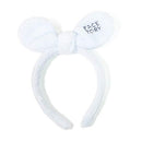 FaceTory Bunny Bow Hairband in Dreamy Blue for Skin Care, Facial Washing, Spa, One Size Fits Most FACETORY