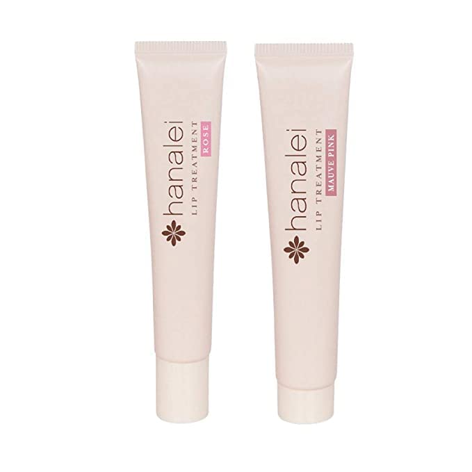 Hanalei Lip Treatment Bundle (Rose and Mauve Pink) | Made with Kukui Oil, Shea Butter, Agave, and Grapeseed Oil, Soothe Dry Lips (Cruelty free, Paraben free) Hanalei