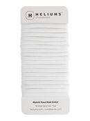 Heliums Skinny 6mm Medium Hold Soft Nylon Fabric Seamless Ponytail Holders - 18 Hair Ties … (White) Heliums