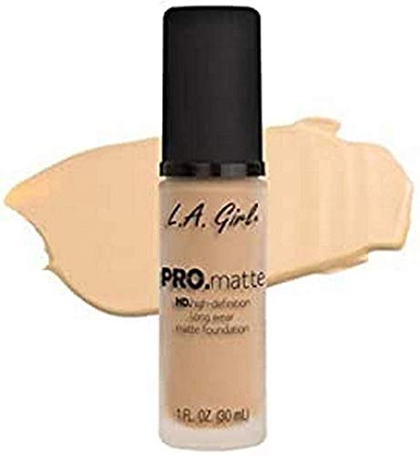 L.A. Girl Cosmetics LA PRO.mattte HD.highdefinition long wear matte foundation, GLM671 Ivory, 16 Ounce L.A. Girl Cosmetics