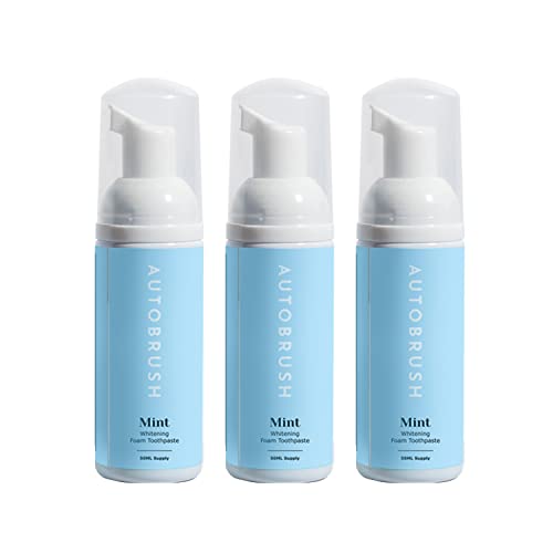AutoBrush Original Mint Foaming Toothpaste - Travel Friendly, Anti-cavity (Three Pack) AutoBrush