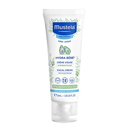 Mustela Hydra Bebe Face Cream - Daily Baby Moisturizer with Natural Avocado, Jojoba Oil - 1.35 fl. oz Mustela