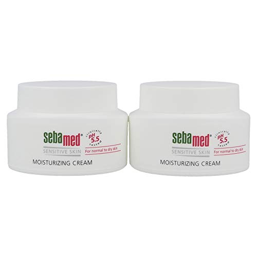 Sebamed Moisturizing Face Cream with Pump for Sensitive Skin Antioxidant pH 5.5 Vitamin E Hypoallergenic 3.4 Fluid Ounces (100mL) Ultra Hydrating Dermatologist Recommended Moisturizer (Pack of 2) SEBAMED