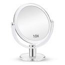 Fabuday Magnifying Makeup Mirror Double Sided, 1X 10X Magnification Mirror, Table Top Vanity Mirror for Home Bathrom, Transparent Fabuday