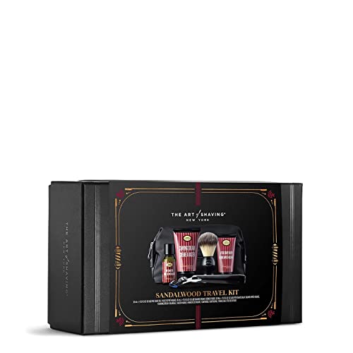 The Art of Shaving Sandalwood Travel Kit - Men's Razor with Pre-Shave Oil, Shaving Cream, Shaving Brush & After-Shave Balm The Art of Shaving