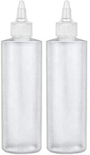 BRIGHTFROM Twist Top Applicator Bottles, Squeeze 8 OZ Empty Plastic Bottles, Refillable, Open/Close Nozzle - Hair Coloring/Multi Purpose (Pack of 2) BRIGHTFROM