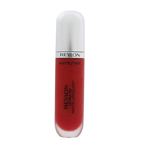 Revlon Ultra HD Matte Lipcolor, Velvety Lightweight Matte Liquid Lipstick in Red / Coral, Romance (660), 0.2 oz REVLON