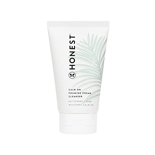 Honest Beauty Calm On Foaming Cream Cleanser | with Hyaluronic Acid + Phytosterols & Phospholipids + Amino Acids | 4 Fl Oz Honest Beauty