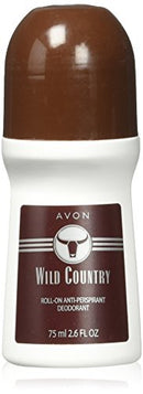 Avon Deodorant Men's Roll-on Wild Country, Long Lasting, Smooth Seductive Aroma and Quick-drying, 2.6oz/75ml AVON