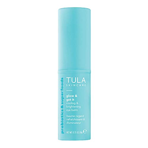 TULA Skin Care Glow & Get It Cooling & Brightening Eye Balm | Dark Circle Under Eye Treatment, Instantly Hydrate and Brighten Undereye Area, Portable and Perfect to Use On-the-go | 0.35 oz. TULA