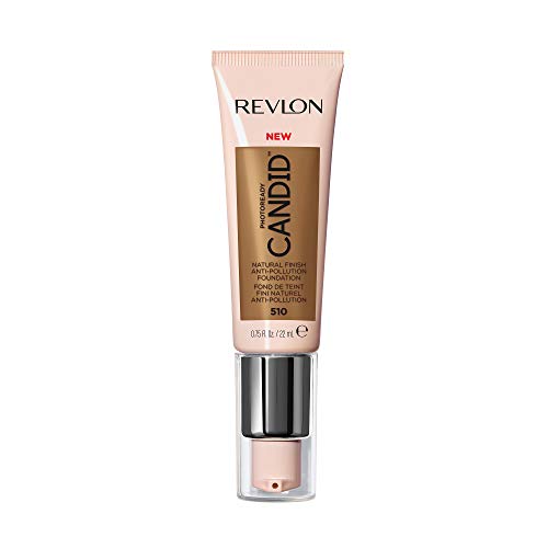 Revlon PhotoReady Candid Natural Finish Foundation, with Anti-Pollution, Antioxidant, Anti-Blue Light Ingredients, 510 Cappuccino, 0.75 fl. oz. REVLON