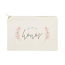 The Cotton & Canvas Co. Floral Maid of Honor Wedding Cosmetic Bag, Bridal Party Gift and Travel Make Up Pouch The Cotton & Canvas Co.