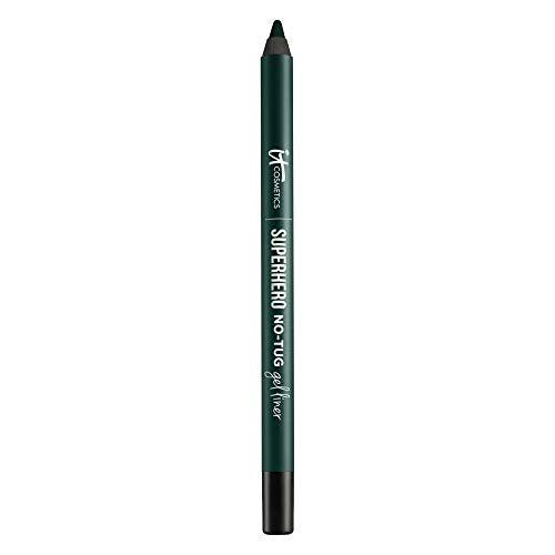 IT Cosmetics Superhero No-Tug Gel Eyeliner, Mystic Emerald - Enchanted Deep Green - Waterproof, Blendable Formula - Sharpenable Pencil - 0.042 oz It Cosmetics