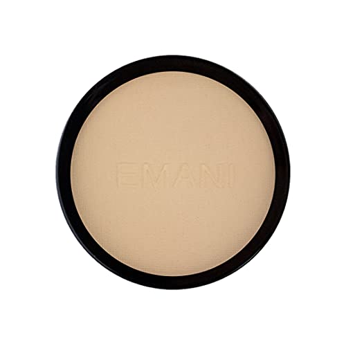 Emani Flawless Matte Powder Foundation - Medium to Full Coverage, Lightweight & Nourishing - Crease-Free & Non-Caking Finish - 12 Grams, Linen (Light Neutral) Emani