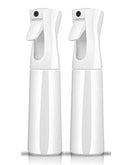 PACK OF 2 Continuous Sprayer Hair Water Ultra Fine Mister Spray Bottle Propellant Free for Hairstyling, Cleaning, Gardening, Misting & Skin Care BPA Free 10oz / 300ml By alpree (White) alpree
