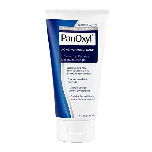 PanOxyl Acne Foaming Wash Benzoyl Peroxide 10% Maximum Strength Antimicrobial, 5.5 Oz PanOxyl