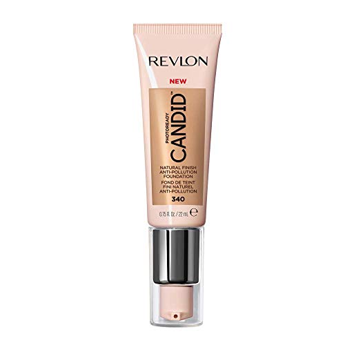 Revlon PhotoReady Candid Natural Finish Foundation, with Anti-Pollution, Antioxidant, Anti-Blue Light Ingredients, 340 True Beige, 0.75 fl. oz. REVLON