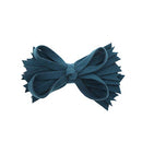 Teal Felt & Wool Strips Hair Bow Clip For Girls Small Motique Accessories